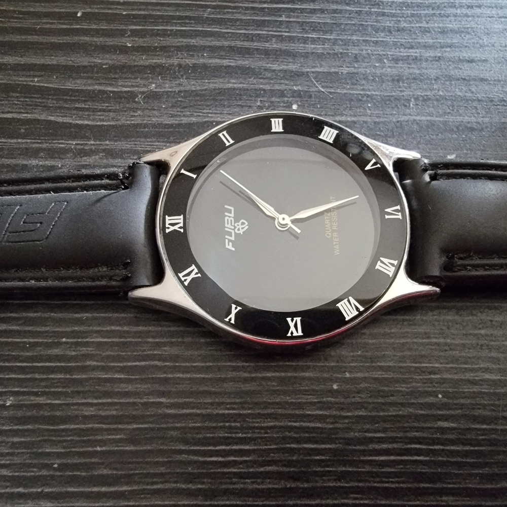 FUBU Black and Silver Roman Numeral Watch
